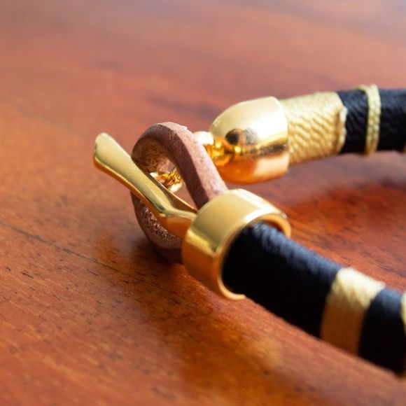 Handmade colorful bracelet gold plated and leather new - Picture 3 of 5